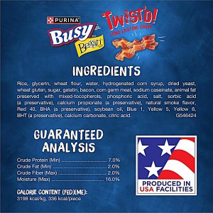 ingredients of Purina Beggin’ Twisted Dog Treats