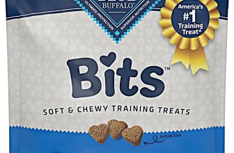 Front part of Blue buffalo bite soft dog treats wit h chicken recipe packet.